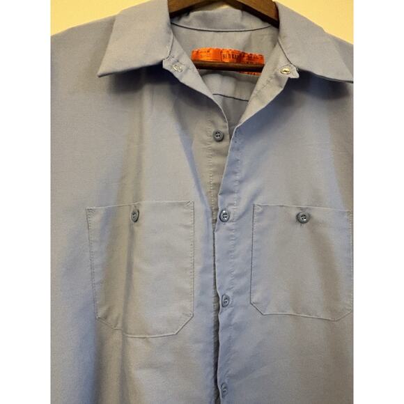 Red Kap Men's Industrial Work Shirt, blue Regular Fit, Short Sleeve - Picture 2 of 8